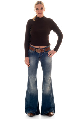 Comycom Damen Jeans Schlaghose STAR HIGHWAY
