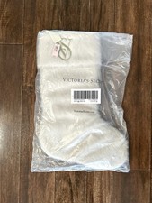 NWT Victoria’s Secret White Faux Fur w/ Gold Logo Christmas Holiday Stocking