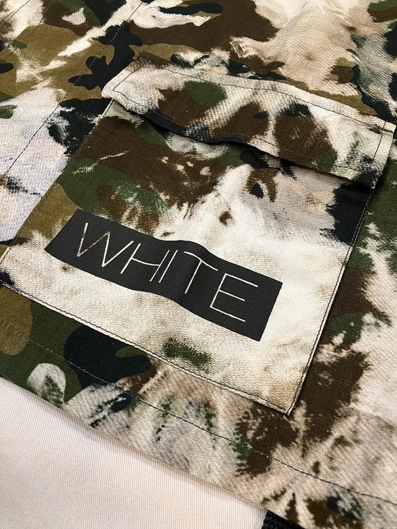 OFF-WHITE Military Jacket Camouflage Tie-Dye Size M Heavy Cotton Front Logo image 5