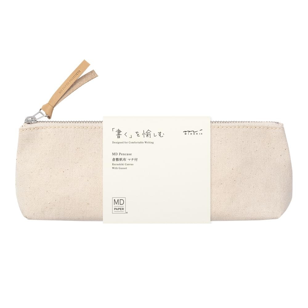 DESIGNPHIL Midori Pen Case, MD Pen Case, Gusseted, Retro