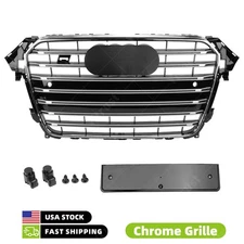 S4 Style Front Grille for 2013-2016 Audi A4 S4 B8.5 Chrome Bumper Grill