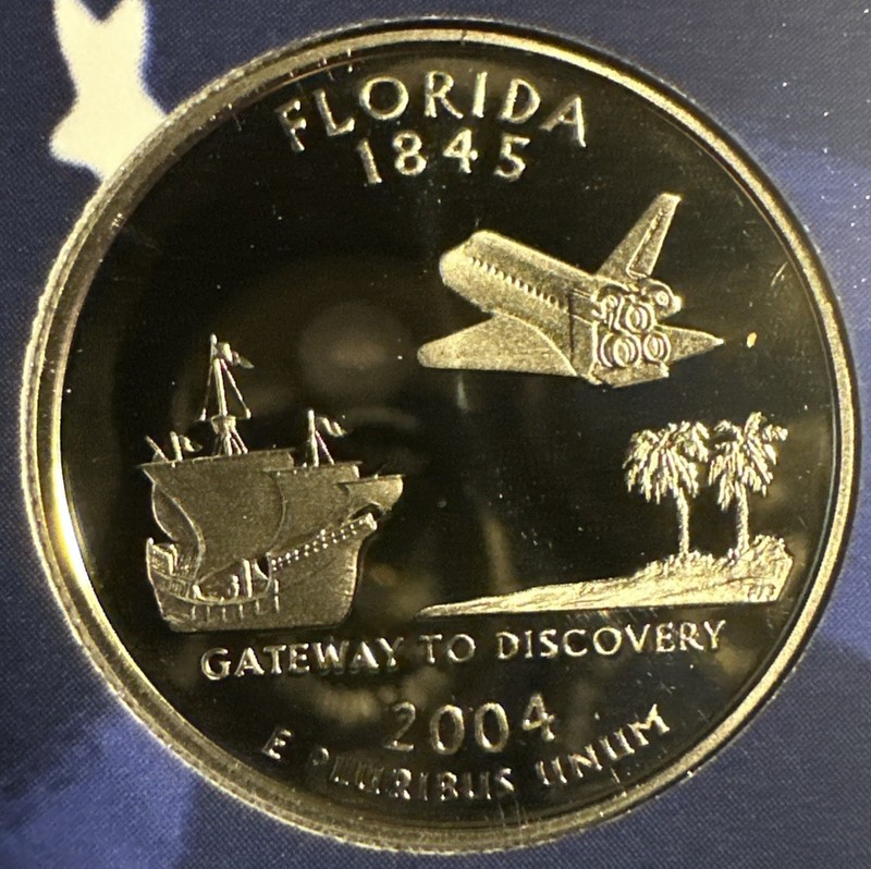 2004 S State Quarter Florida Proof Single Gem Deep Cameo CN-Clad Coin