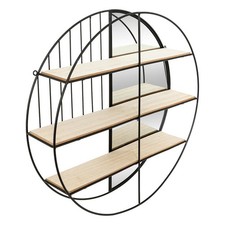 Étagère Murale Avec Miroir "Zina" 56cm Noir