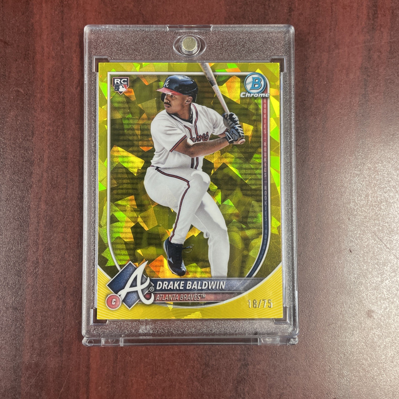 DRAKE BALDWIN 2025 BOWMAN CHROME SAPPHIRE ROOKIES YELLOW RC /75