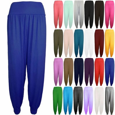 Alibaba Haremshose Knöchelmanschette Hose Damen Haremshose uni UK 8-26