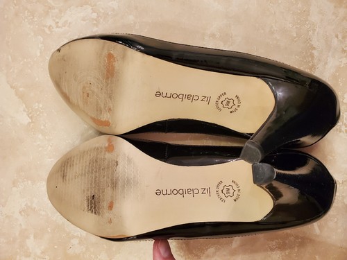 Liz Claiborne Black Leather High Heel Pump 9 M - Picture 4 of 6