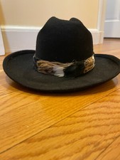 Vintage Fabini New York Lancaster Hat Black 100 Wool Western Hat