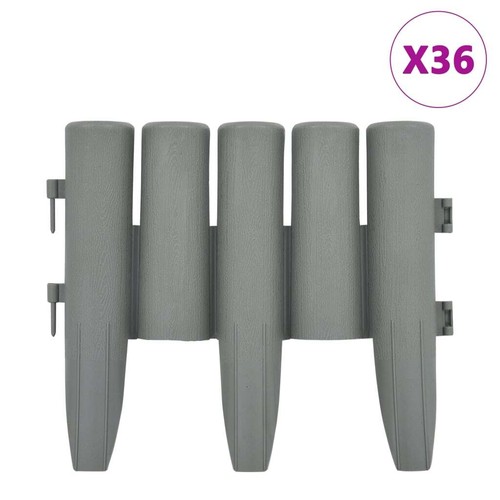 NNEVL Lawn Edgings 36 pcs Grey 10 m PP - Bild 2 von 7