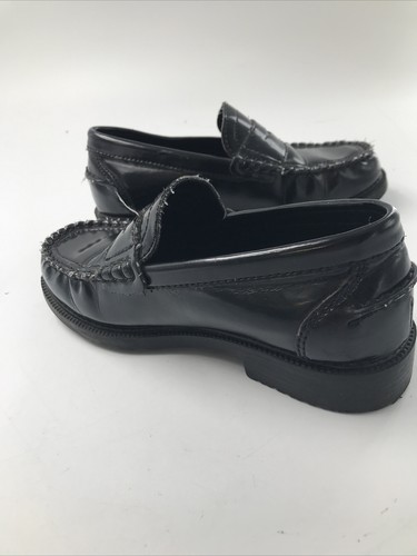 Retro George Black Faux Leather Penny Loafers Boy's Size 13 Dress Shoes - 第 4/10 張圖片