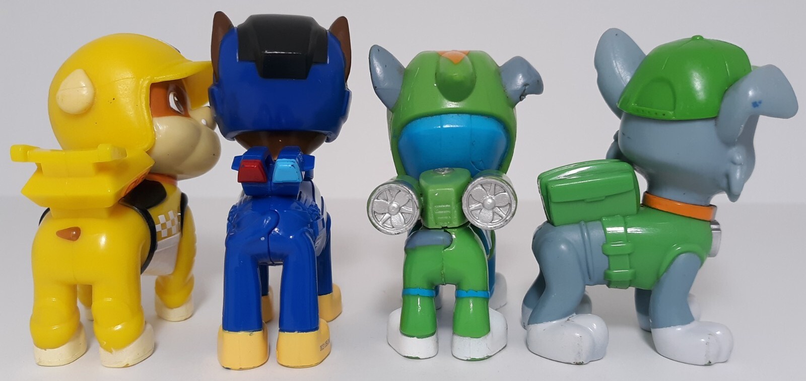 Nick Jr Paw Patrol Race & Go 2" 4 Figures Lot Rubble Chase & 2 Rocky