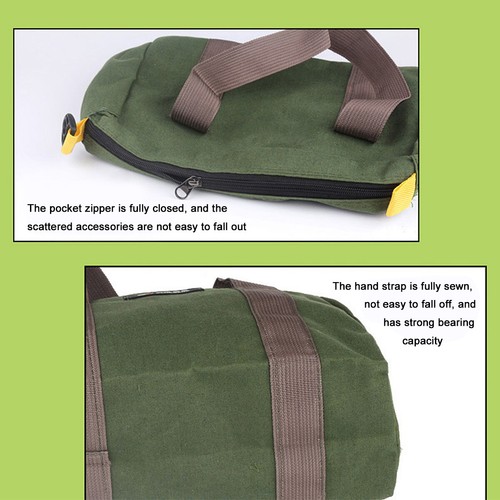 Heavy Duty Canvas Tool Bags 12/14/16" double capacity wear-resistant - 第 6/8 張圖片