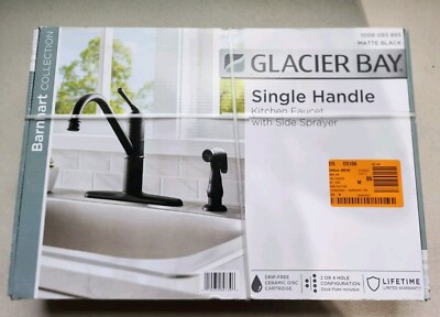 Glacier Bay Barnhart One Handle Standard Kitchen Faucet with Side Sprayer Black