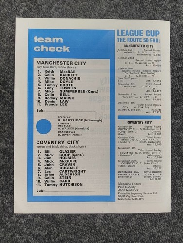 MANCHESTER CITY v 1973-74 Season TOKENS INTACT CHOOSE FROM MENU - Picture 33 of 55