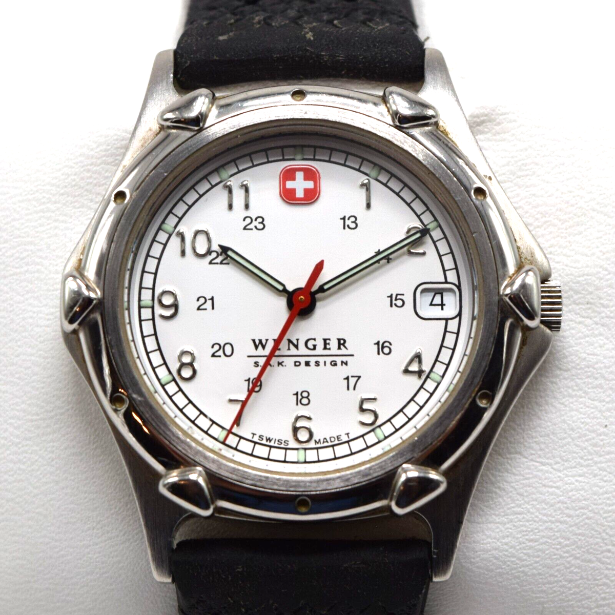 Vintage Swiss Made Wenger SAK Design Stainless Steel 12 and 24 hour Watch Vintage 90 main image 3