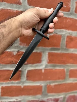 V42 Sykes Fairbairn V-42 Stiletto Dagger Knife Spike Fixed Blade Dual Edge sheath