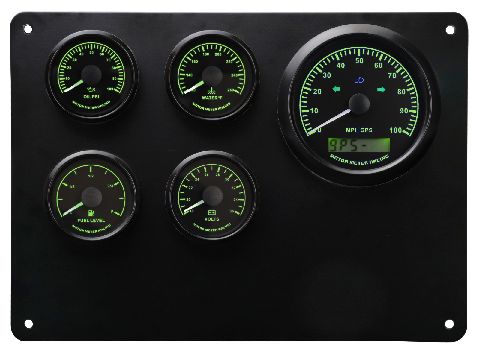 Humvee MME 5 Gauge Set Instrument Panel GPS Speedometer 24 Volt 7 Color LED