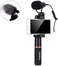 CoMica Metal Compact On-Camera Directional Shotgun Video Mic Kit w/Grip Handle