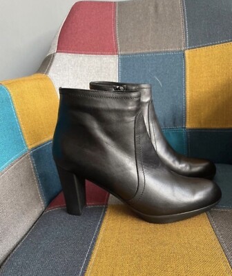 Pollini Stiefeletten Leder Gr. 41 Neu Ungetragen Schwarz Damen Stiefletten