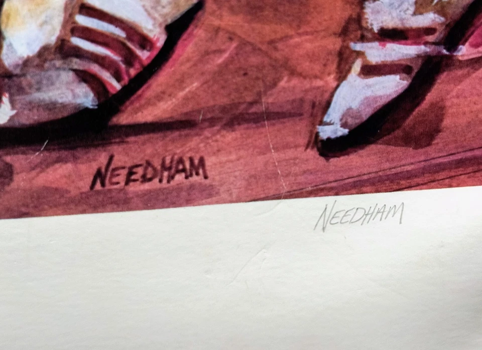 Impresión limitada de los 49ers de San Francisco Montana firmada por el artista Thomas Needham Foto 4 de 4