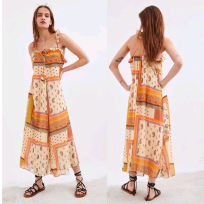 Zara Multi Color Casual Maxi Women’s Dress Size XXS