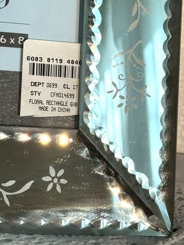 Venetian Style Beveled Scalloped Rectangle Mirror Picture Frame Easel Back BNIB - Picture 5 of 9