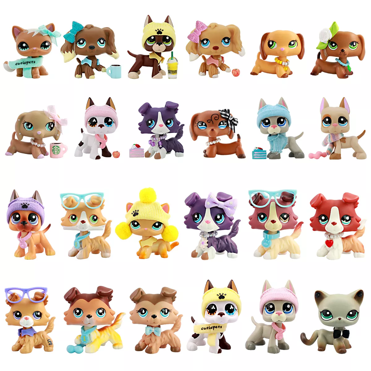 LPS CAT Old Littlest pet shop bobble head Toys Mini Short Hair