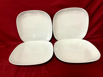 Ikea 365+ Susan Pryke White Square Rounded Dinner Plates 9 3/4