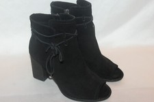 SPLENDID Black Suede Leather Peep Toe Ankle Booties Boots Sz 8