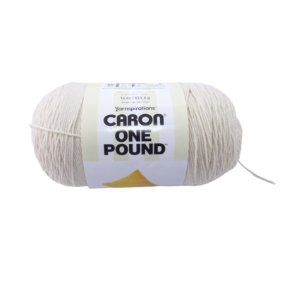 Yarnspirations Caron One Pound Yarn 100% Acrylic Col 10514 Off White 812 Yds New