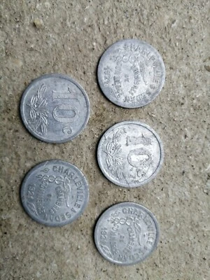 Monnaie nécessité CHARLEVILLE SEDAN 10 Centimes aluminium chambres de commerce - Photo 1/2