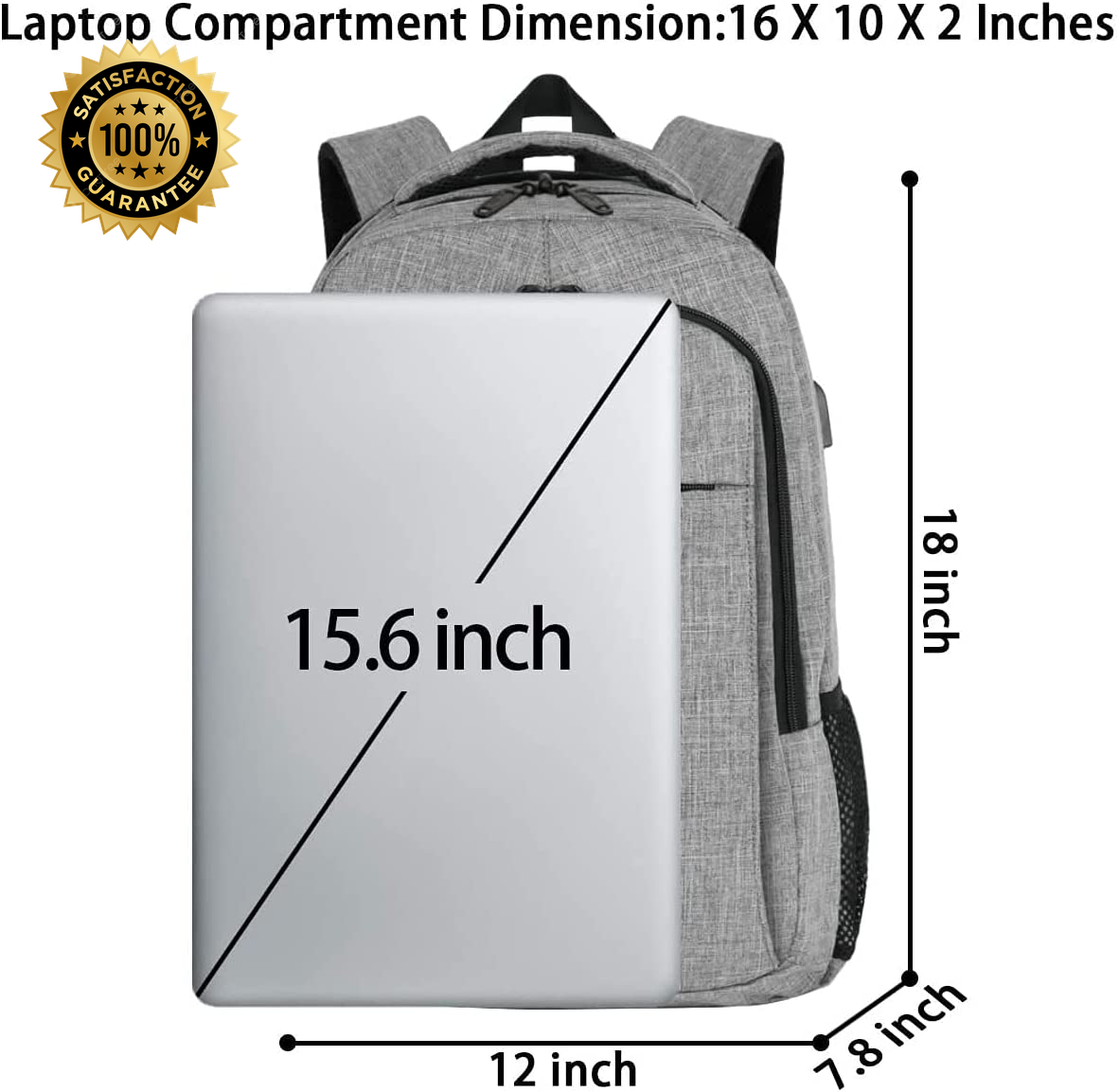Travel Laptop Backpack, Work Bag Lightweight Laptop Bag with USB