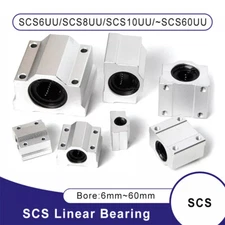 SCS6UU/SCS8UU~SCS60UU Linear Motion Shaft Sliding Bearing Block Bore 6mm~60mm