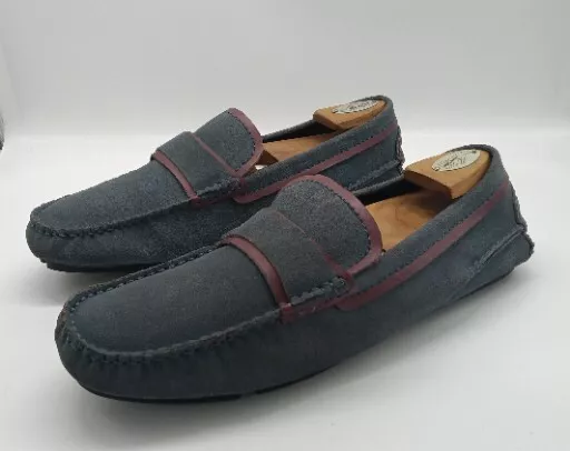 Bugatchi Driver Blue Suede Mens Size 12 Shoes Moc Slipper eBay