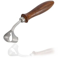 Horse Farrier Tool Swiss Hoof Oval Loop Knife Sharp Edge Steel Blade Wood Handle