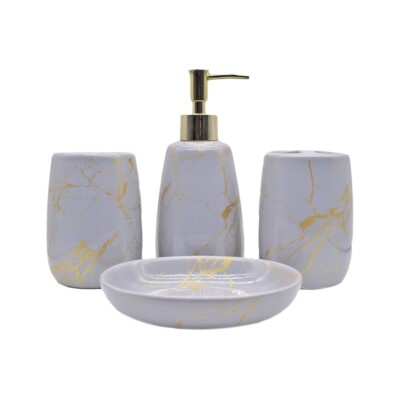 Set of 4 Ceramic Bathroom Accessories Set Gift Items for Home Decor A3