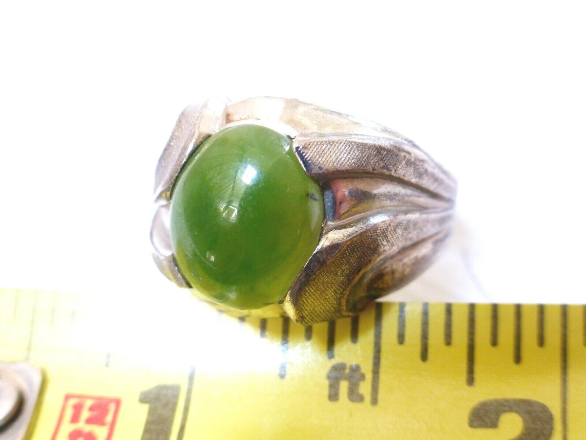 ⭐️woodland⭐️インディアンジェリー vintage 925 sterling silver jade Ring Size 9 | eBay