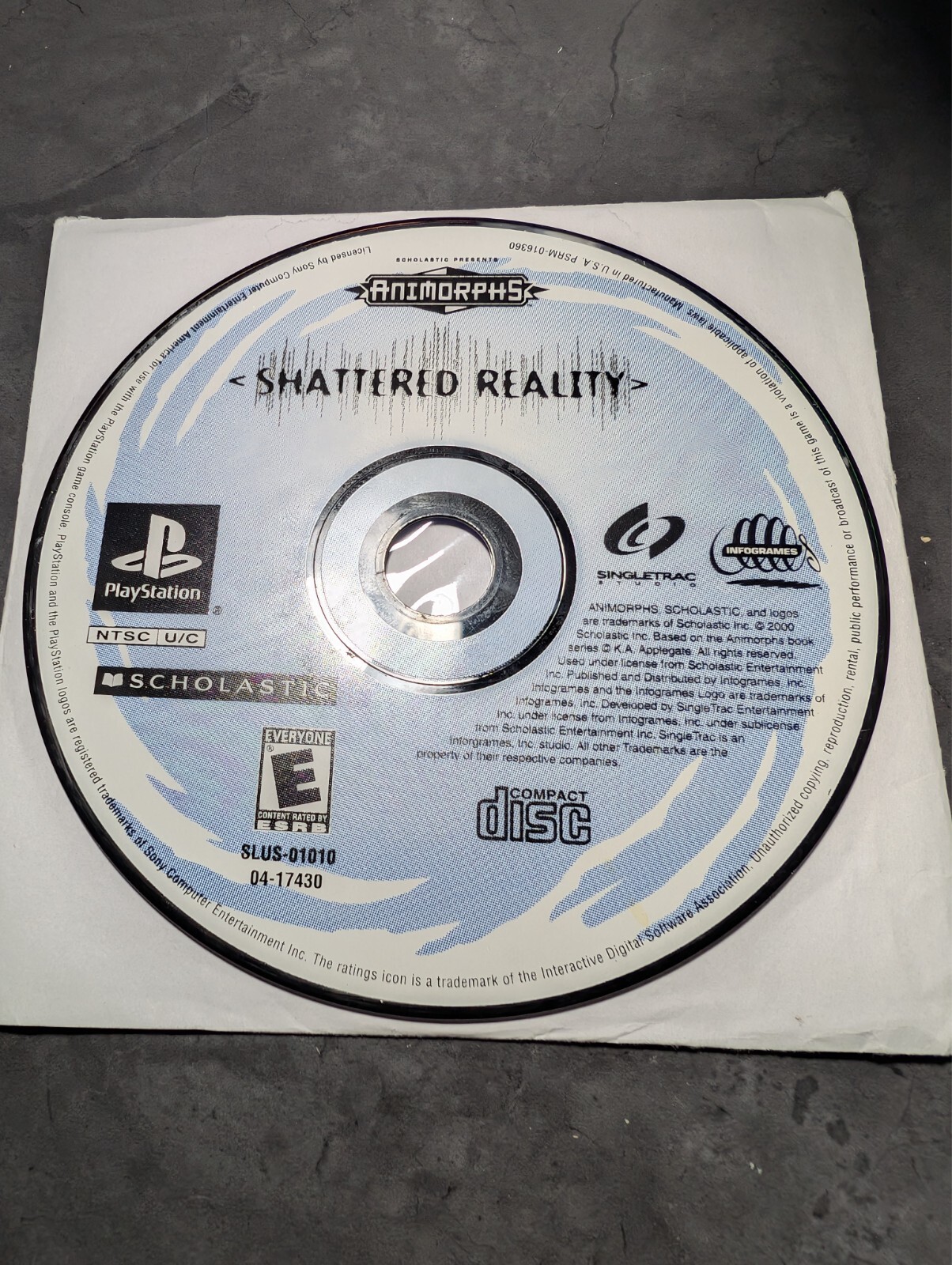 Animorphs: Shattered Reality (Sony Playstation, 2000) DISC ONLY PS1