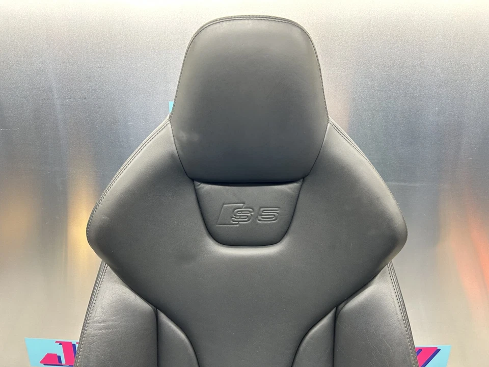 Audi S5 2008-2012 asiento derecho lado del pasajero cuero negro genuino OEM Foto 2 de 4