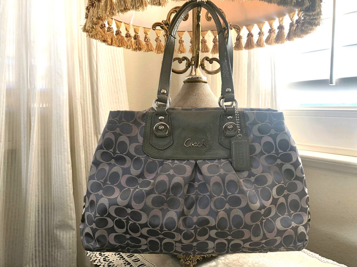 COACH Ashley Sateen Signature Large Satchel Women Tote Handbag