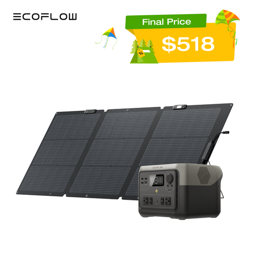 EcoFlow Solar Generator RIVER 2 Max 512Wh Power Station+160W Solar