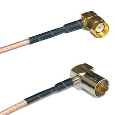 RG316 RP-SMA MALE ANGLE to DVB Pal Female Angle RF Cable Rapid-SHIP LOT