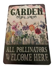 Metal Sign Welcome Funny Garden Decoration Home Wall Art Decor 8x12in