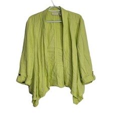 Chicos Linen Light Open Front Jacket