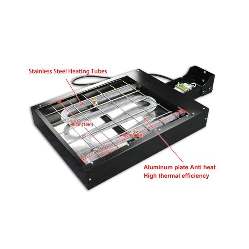 16"*16" Movable Flash Dryer Ink Curing Lower Power Height Adjustable 110V 1600W