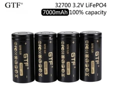 Real Capacity 32700 6500mAh GTF 3.2V LiFePO4 Rechargeable Battery 35A High Power