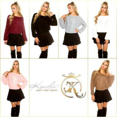 Pullover Trendy KouCla  mit Lurexrändern Strick Einheitsgröße  IN-7035 IN-20167