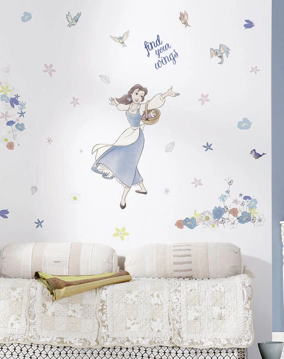 Juego De Pegatinas Belle 50x70 Cm Grande La Bella Y La Bestia Disney 34 Piezas