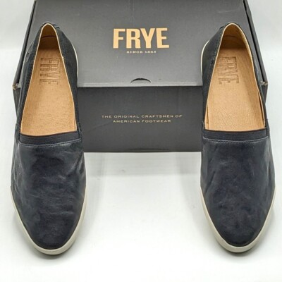 FRYE  Melanie  Women s Slip-On Leather Sneaker (Black) Flat Ballet Shoe - NEW
