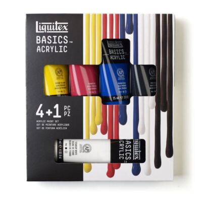 Liquitex Basics Acrylfarbenfarben-Set 4 x 75 ml + 1 x 118 ml
