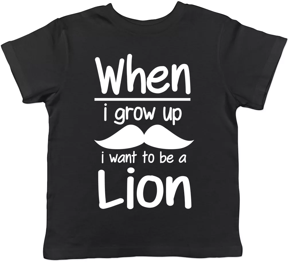 When I Grow Up I want to be a Lion Childrens Kids T Shirt Boys Girls Tee Gift